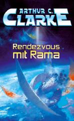 Darstellung der Titelseite des Buchs „Rendezvous mit Rama“ von Arthur C. Clarke